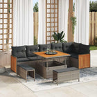Tuinbankenset poly rattan grijs met kussens