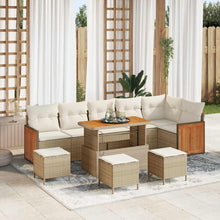 Tuinbankenset met kussen 12 pcs Beige en Crème poly rattan
