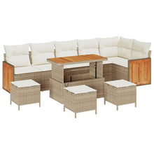 Tuinbankenset met kussen 12 pcs Beige en Crème poly rattan