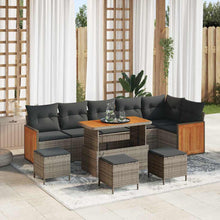 Tuinbankenset met kussen 12 pcs Grijs poly rattan