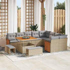 Garden Sofa Set 13 pcs Beige and Light Grey poly rattan