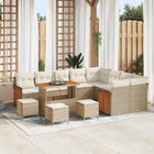 Modulaire tuinbankenset 10 zitplaatsen poly rattan acaciahout