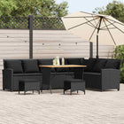 Tuinbankstel L-vormig poly rattan zwart 269x181x87,5 cm