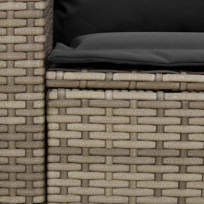4-delige Tuinbankstel met kussens L-vormig poly rattan grijs
