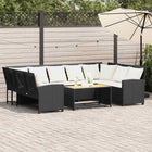 Garden bench with cushions poly rattan black