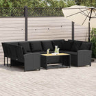 Garden bench with cushions poly rattan black