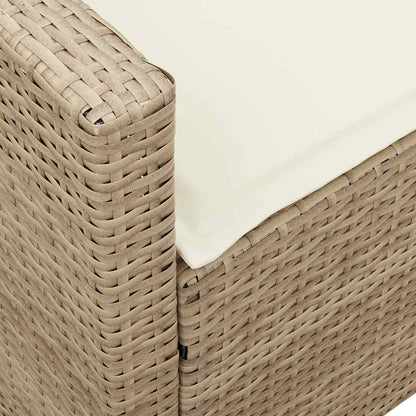 Tuinbank met kussens poly rattan beige