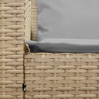 Tuinbank met kussens poly rattan beige
