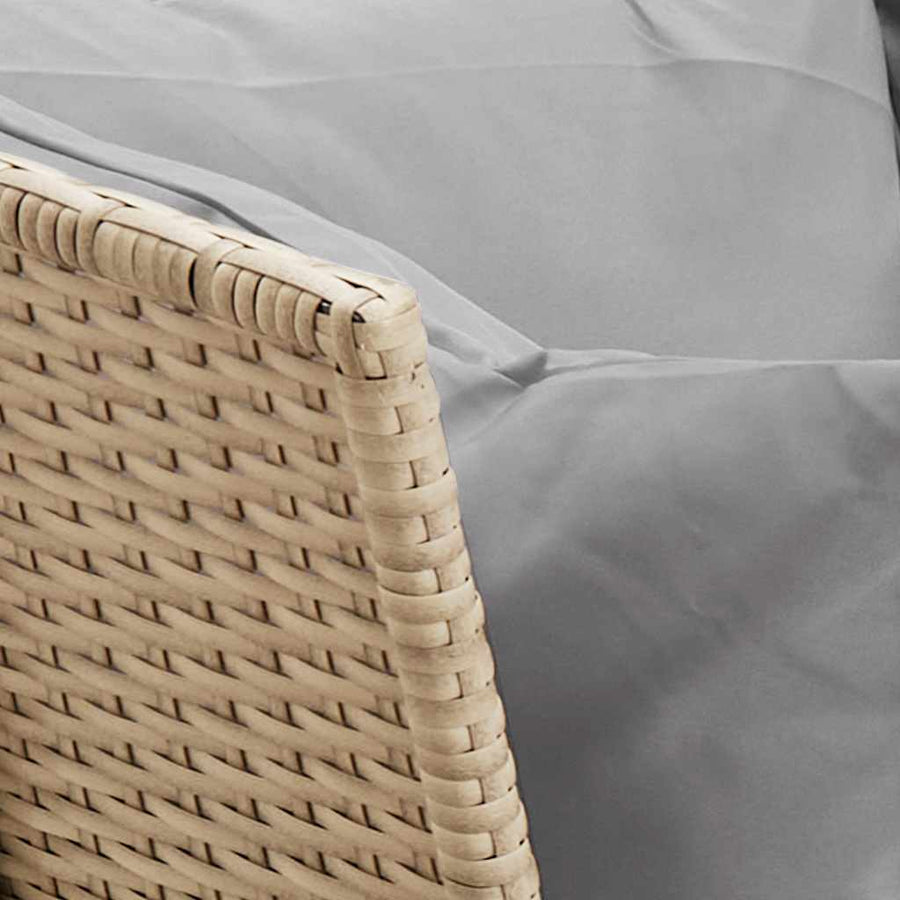 Tuinbank met kussens poly rattan beige