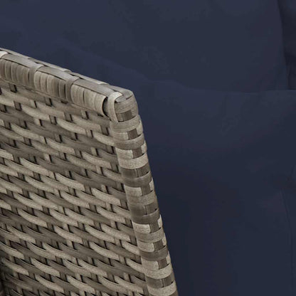 Tuinbank met kussens poly rattan grijs