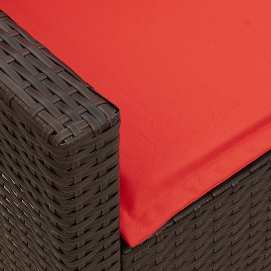 Tuinbank met kussens poly rattan bruin