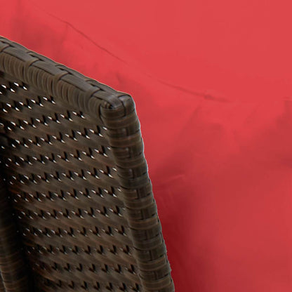 Tuinbank met kussens poly rattan bruin