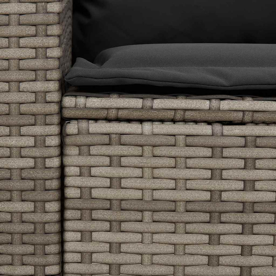 4-delige Loungeset met kussens poly rattan grijs