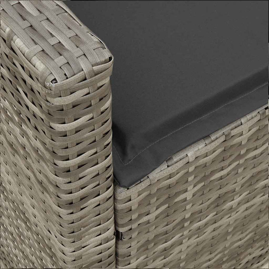 4-delige Loungeset met kussens poly rattan grijs