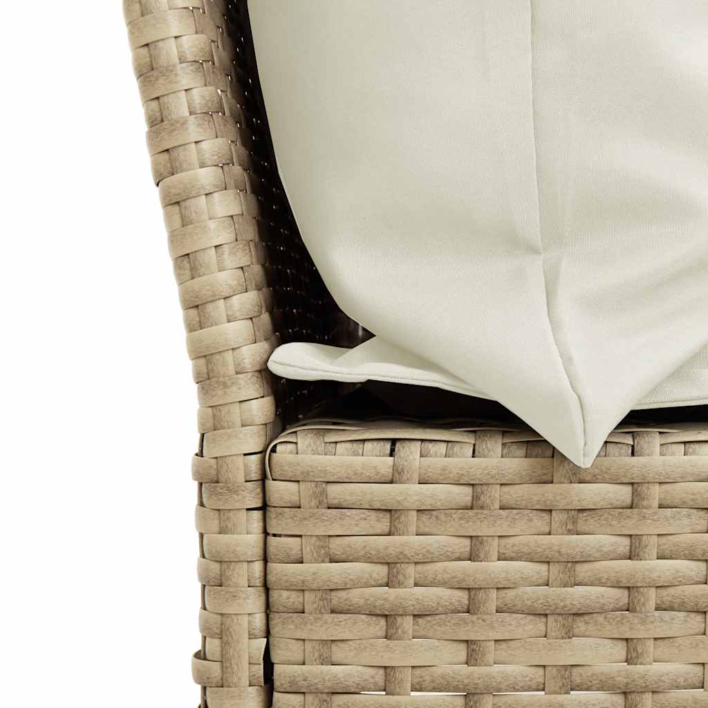 4-delige Loungeset met kussens poly rattan beige