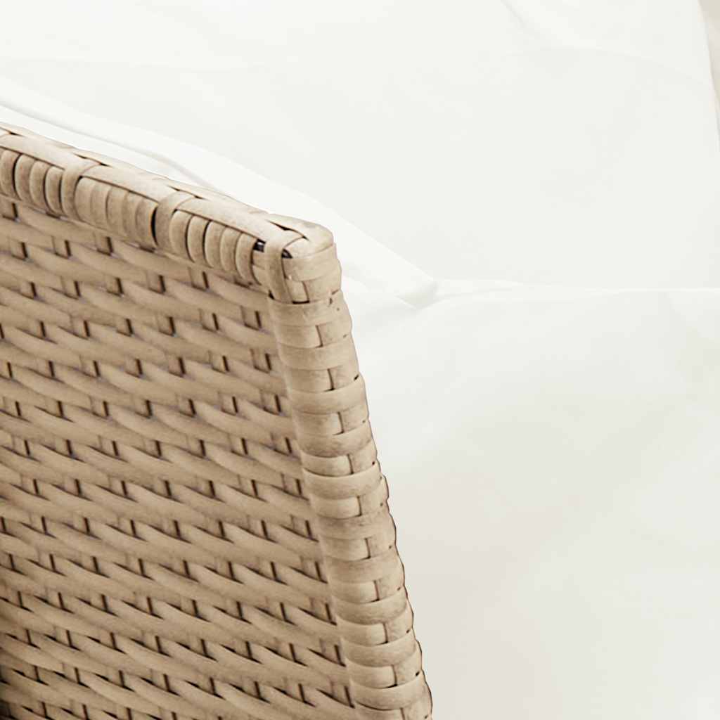 4-delige Loungeset met kussens poly rattan beige