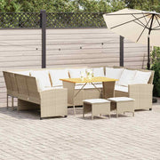 Loungeset 4-delig poly rattan beige