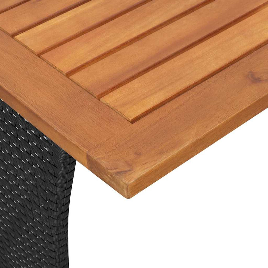 3-delige Loungeset met kussens poly rattan zwart