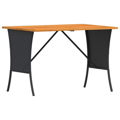 3-delige Loungeset met kussens poly rattan zwart