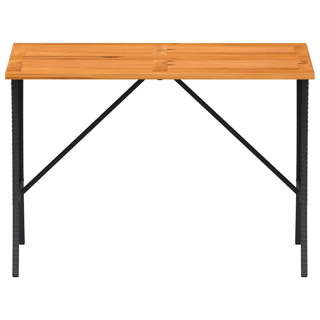 3-delige Loungeset met kussens poly rattan zwart