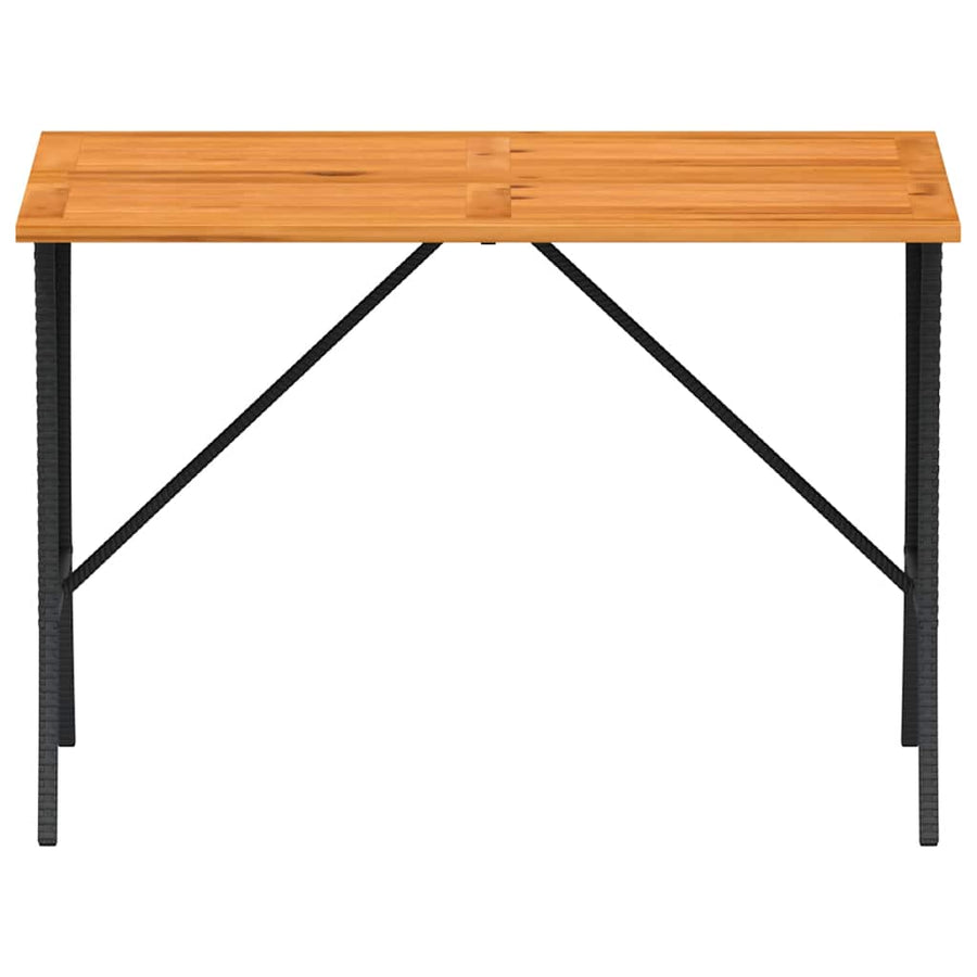 3-delige Loungeset met kussens poly rattan zwart