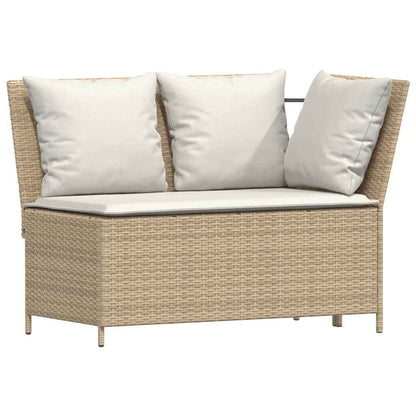 3-delige Loungeset met kussens poly rattan beige