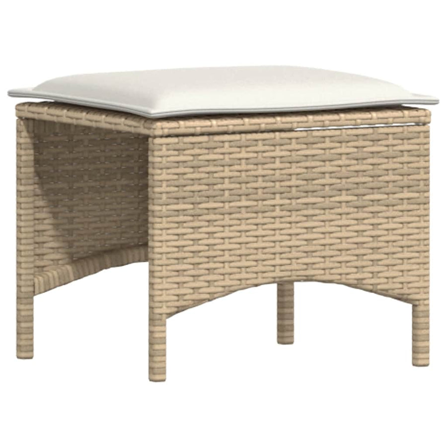 5-delige Loungeset met kussens poly rattan beige