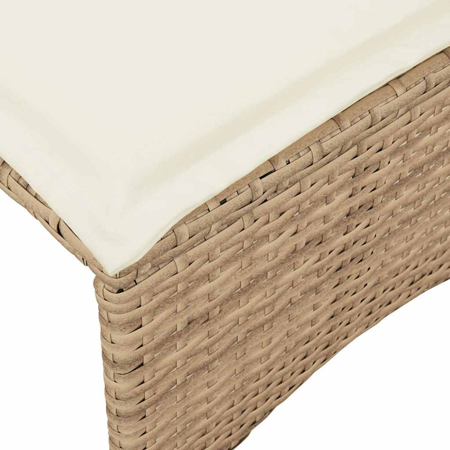 5-delige Loungeset met kussens poly rattan beige