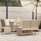 5-piece Loungeset with Cushions Poly Rattan Beige