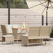 Loungeset 5-delig poly rattan beige