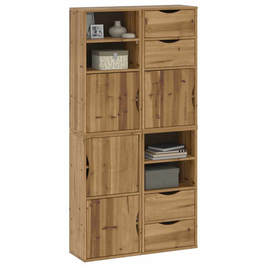 Bijzetkasten 4 st ODDA 40x24x79 cm massief grenenhout