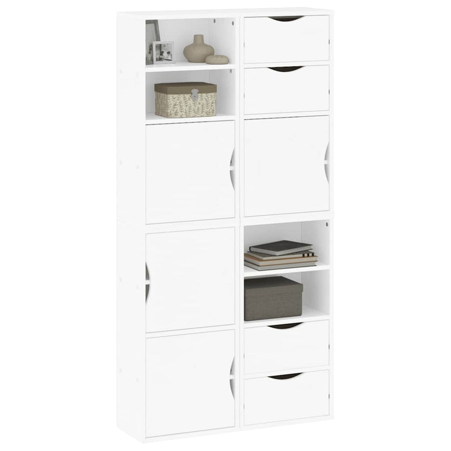 Bijzetkasten 4 st "ODDA" 40x24x79 cm massief grenenhout wit