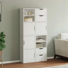 Bijzetkasten 4 stuks 40x24x79 cm massief grenenhout wit