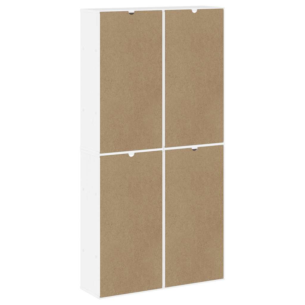 Bijzetkasten 4 st "ODDA" 40x24x79 cm massief grenenhout wit