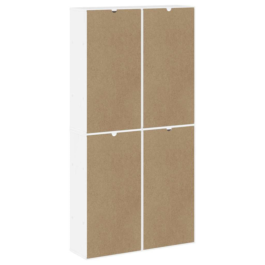 Bijzetkasten 4 st "ODDA" 40x24x79 cm massief grenenhout wit