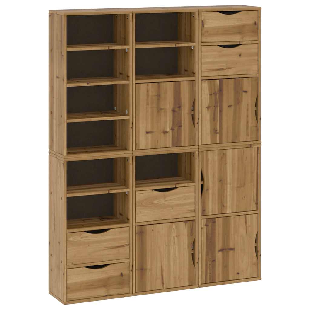 Bijzetkasten 6 st "ODDA" 40x24x79 cm massief grenenhout