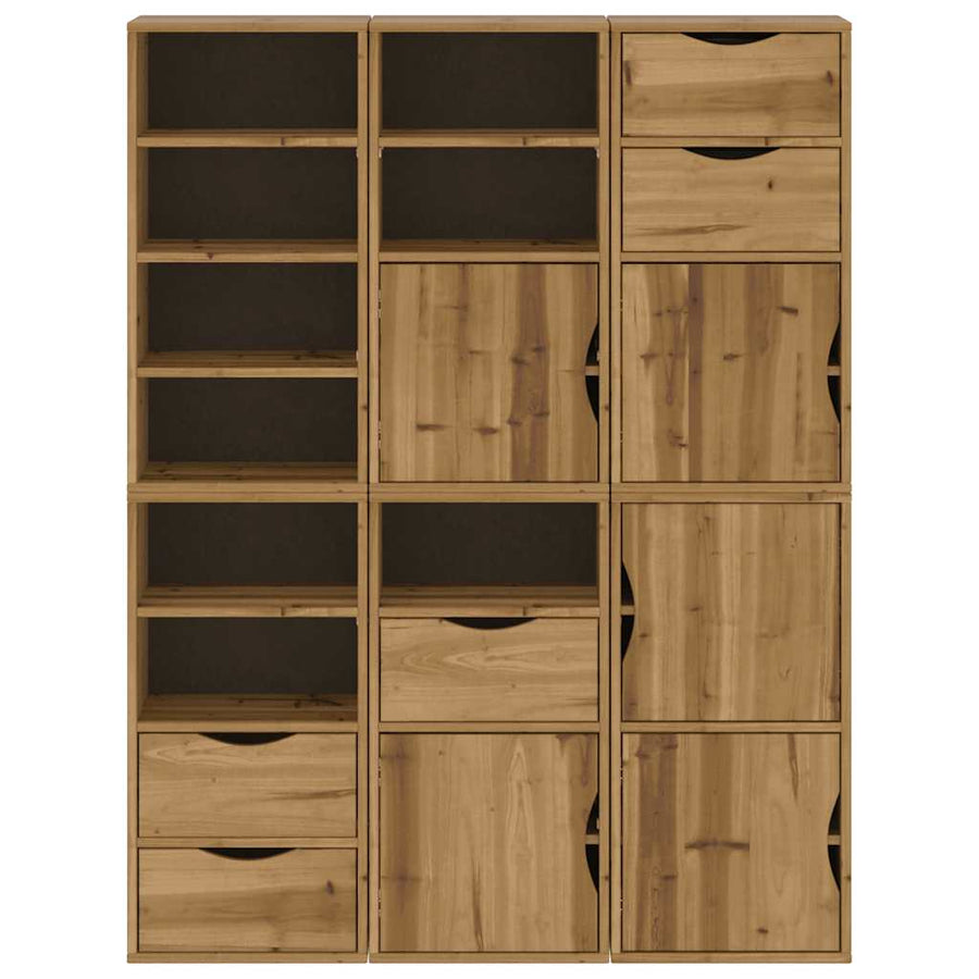 Bijzetkasten 6 st "ODDA" 40x24x79 cm massief grenenhout