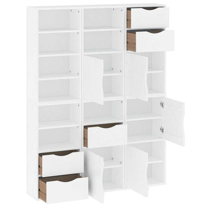 Bijzetkasten 6 st ODDA 40x24x79 cm massief grenenhout wit wit