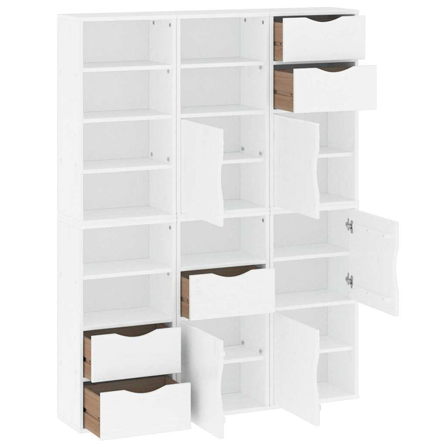 Bijzetkasten 6 st ODDA 40x24x79 cm massief grenenhout wit wit