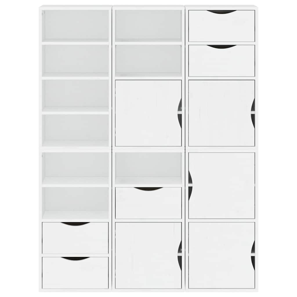 Bijzetkasten 6 st ODDA 40x24x79 cm massief grenenhout wit wit