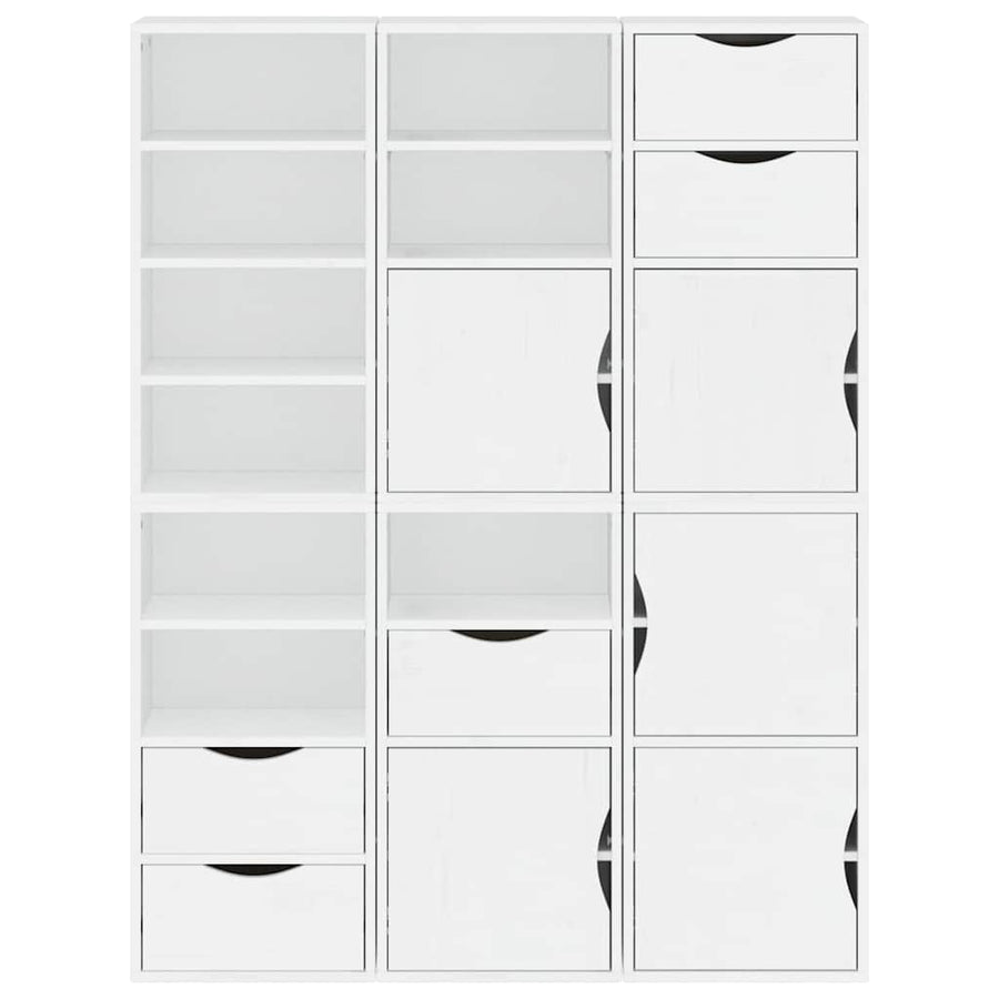 Bijzetkasten 6 st ODDA 40x24x79 cm massief grenenhout wit wit