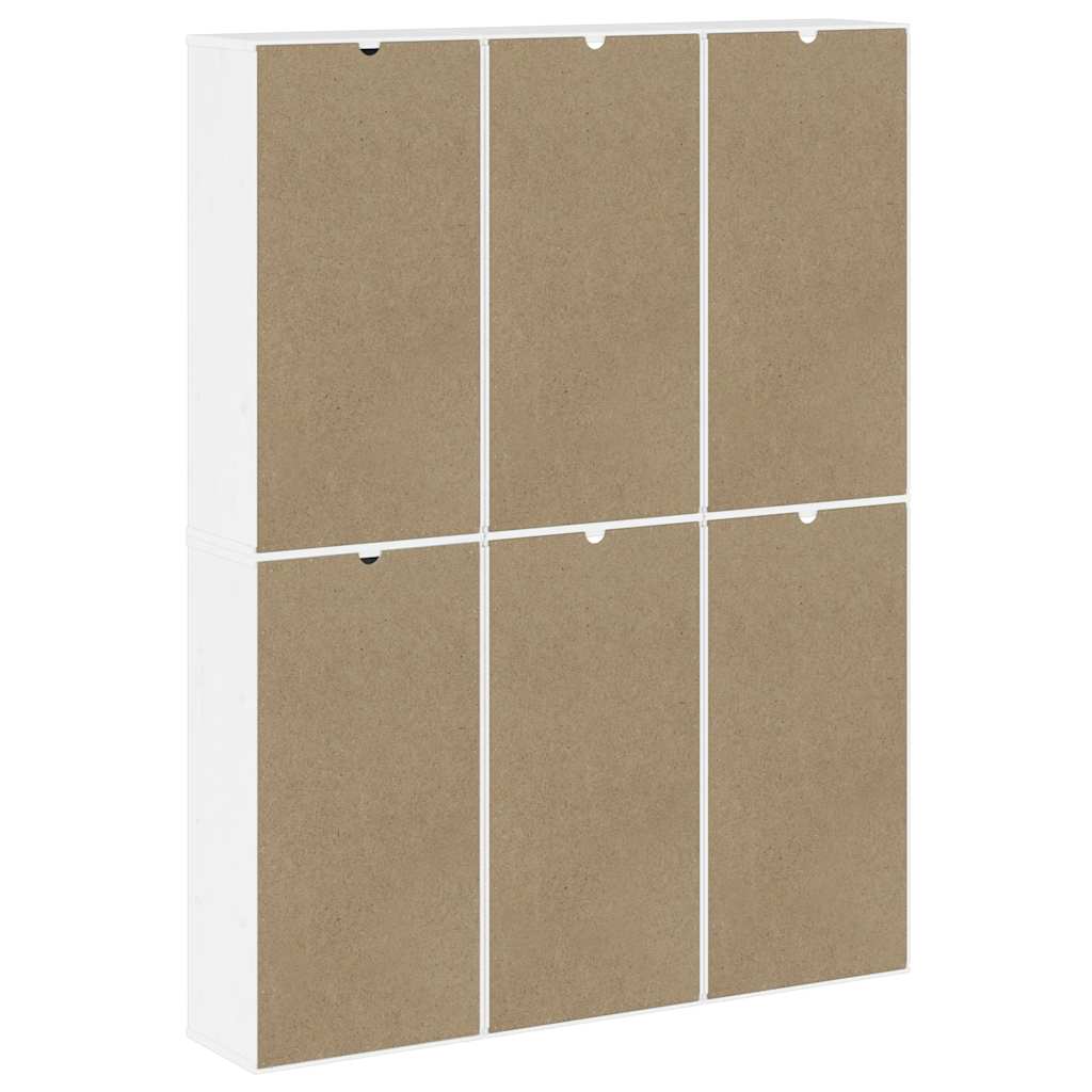 Bijzetkasten 6 st ODDA 40x24x79 cm massief grenenhout wit wit