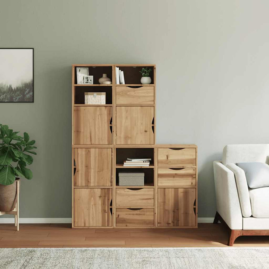 Bijzetkasten 5 st "ODDA" 40x24x79 cm massief grenenhout