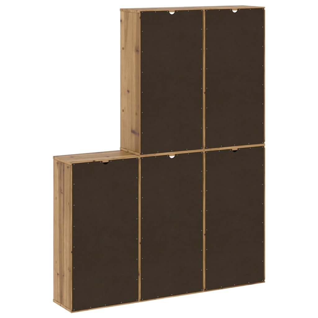 Bijzetkasten 5 st "ODDA" 40x24x79 cm massief grenenhout