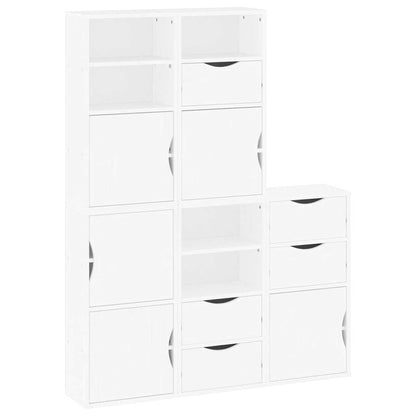 Bijzetkasten 5 st ODDA 40x24x79 cm massief grenenhout wit
