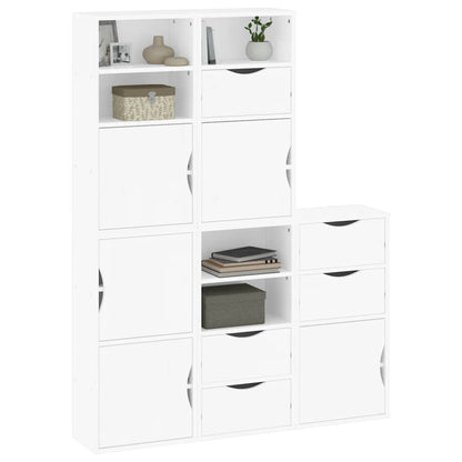Bijzetkasten 5 st ODDA 40x24x79 cm massief grenenhout wit