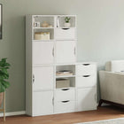 Bijzetkasten set 5 st 40x24x79 cm massief grenenhout wit
