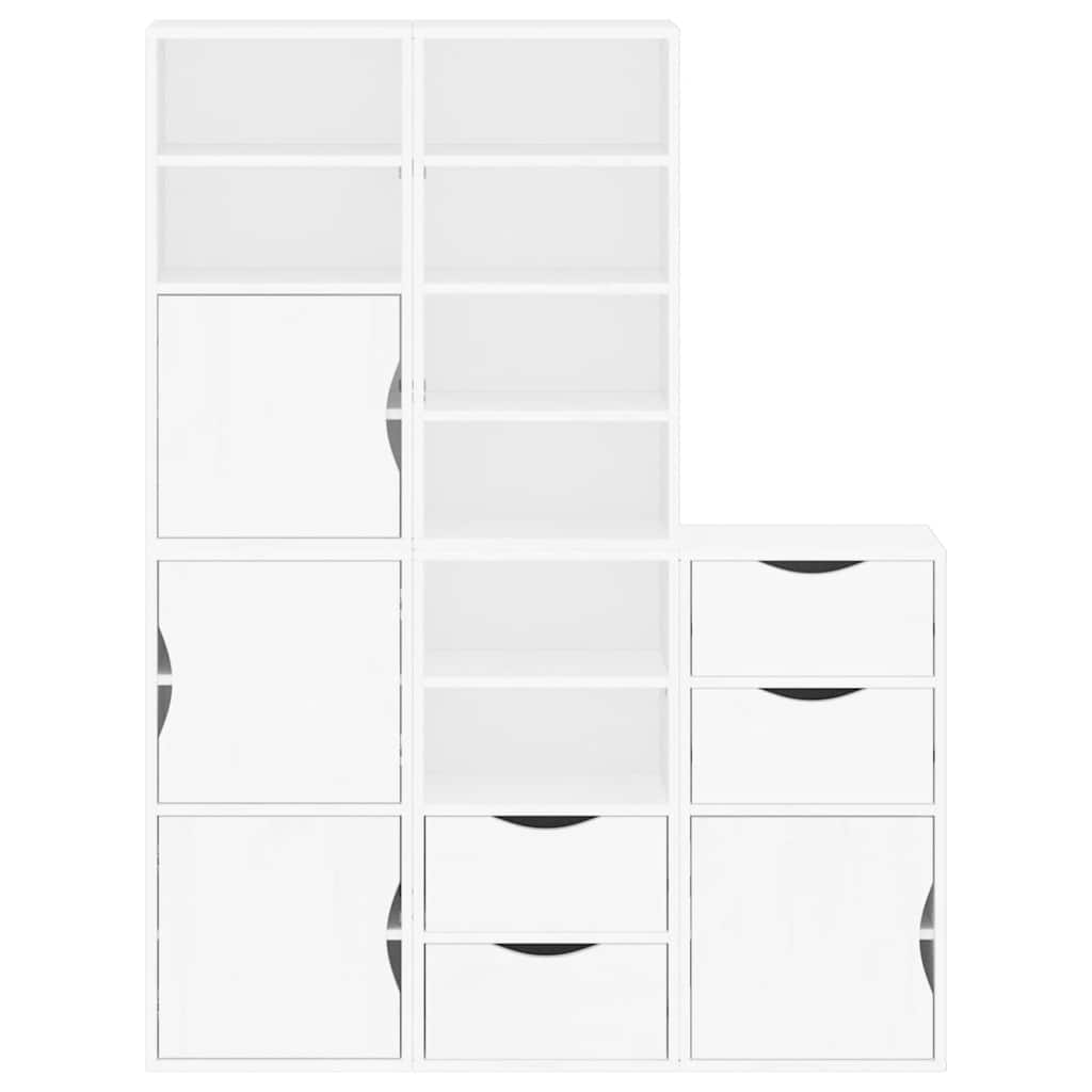 Bijzetkasten 5 st ODDA 40x24x79 cm massief grenenhout wit