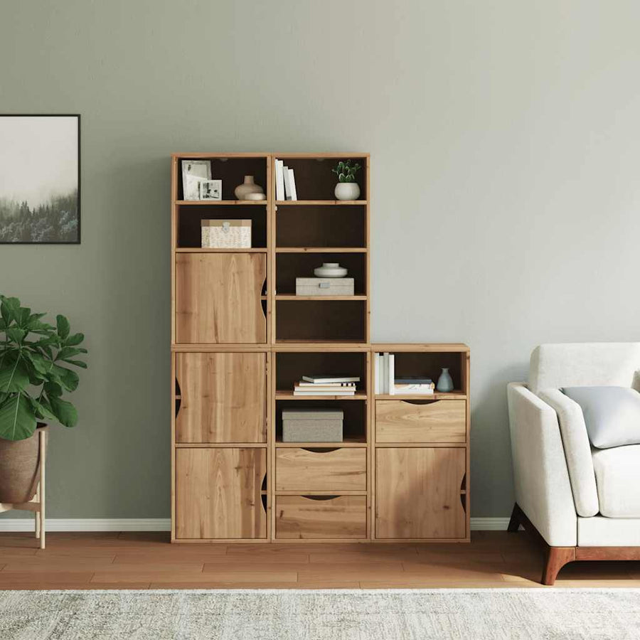 Bijzetkasten 5 st "ODDA" 40x24x79 cm massief grenenhout