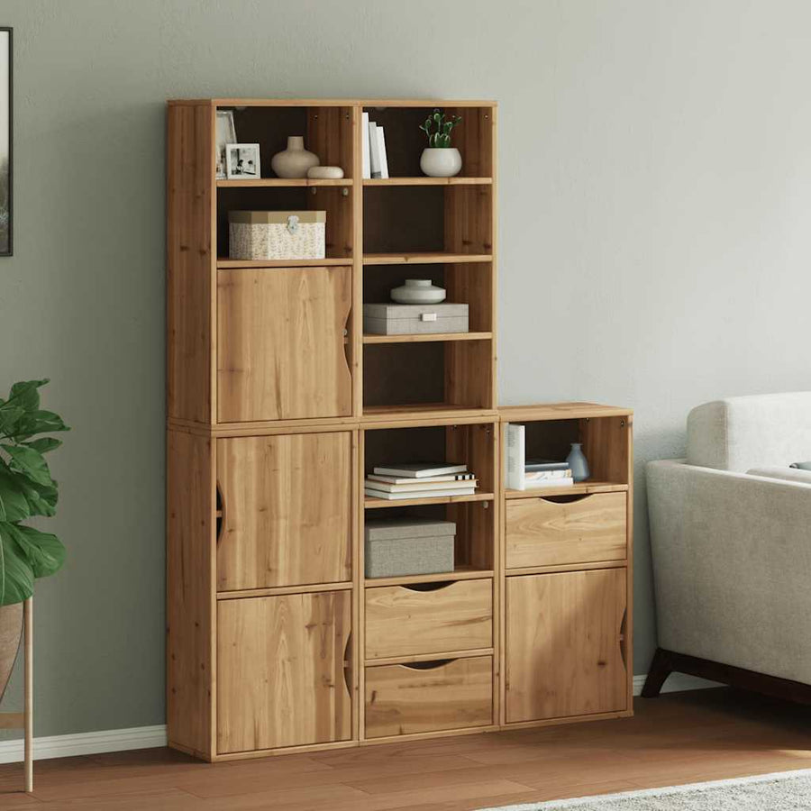Bijzetkasten 5 st "ODDA" 40x24x79 cm massief grenenhout